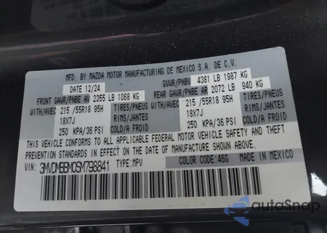 2025 Mazda Cx-30 2.5 S Select Sport from USA, damaged, VIN 3MVDMBBM0SM798841